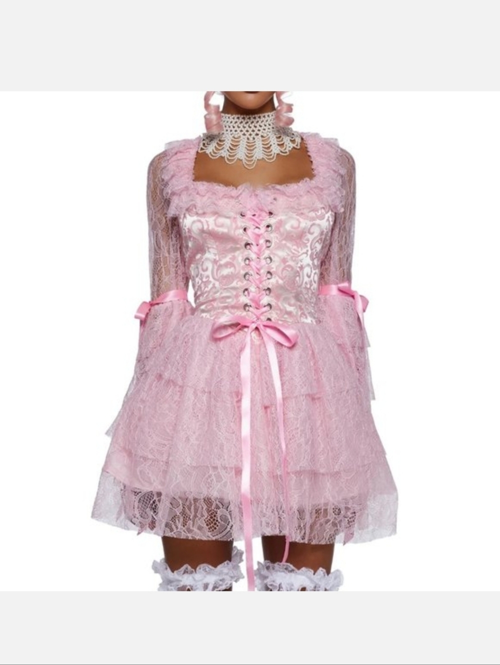 Dolls Kill They’ll Eat Cake Marie Antoinette Pink Corset Fairy Dress M
